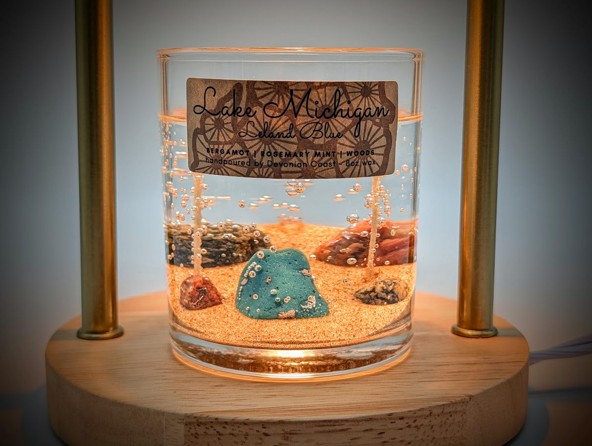Leland Blue Stone Candle – Lake Michigan Beach Gel Candle