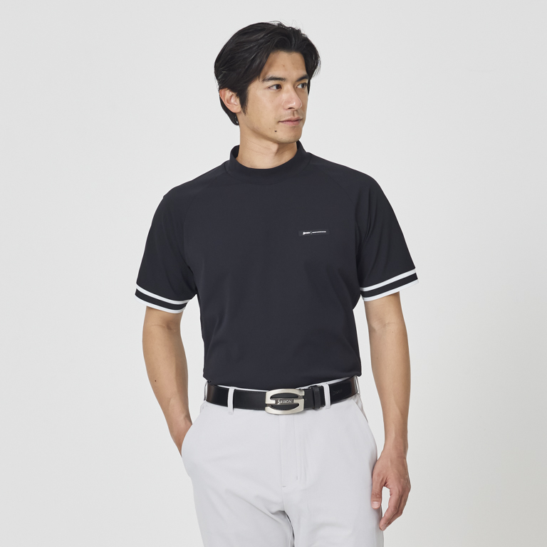 スリクソン ワーディングプリント 半袖モックネックシャツ SMS5103