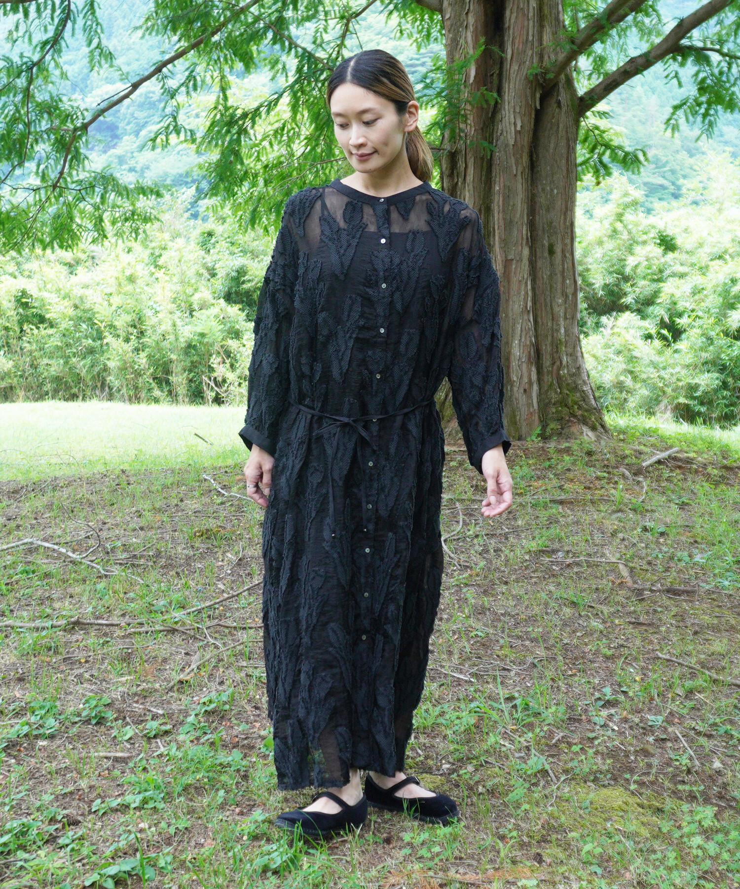 AMBIDEX Store 〇tulip lace jacquard ワンピース(F クロ): Rin