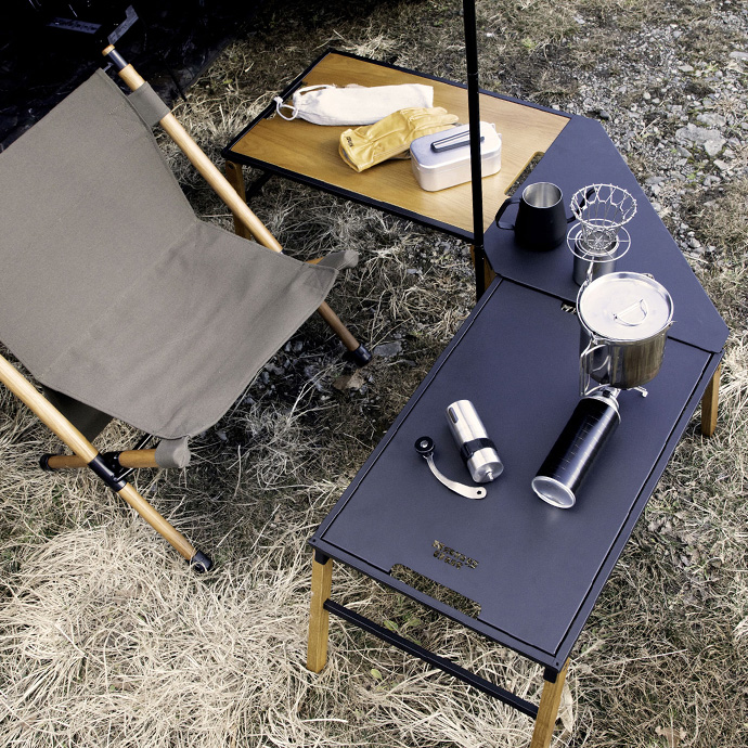 g2747]【幅77.5cm】Linkable キャンプテーブル アイアン アウトドア