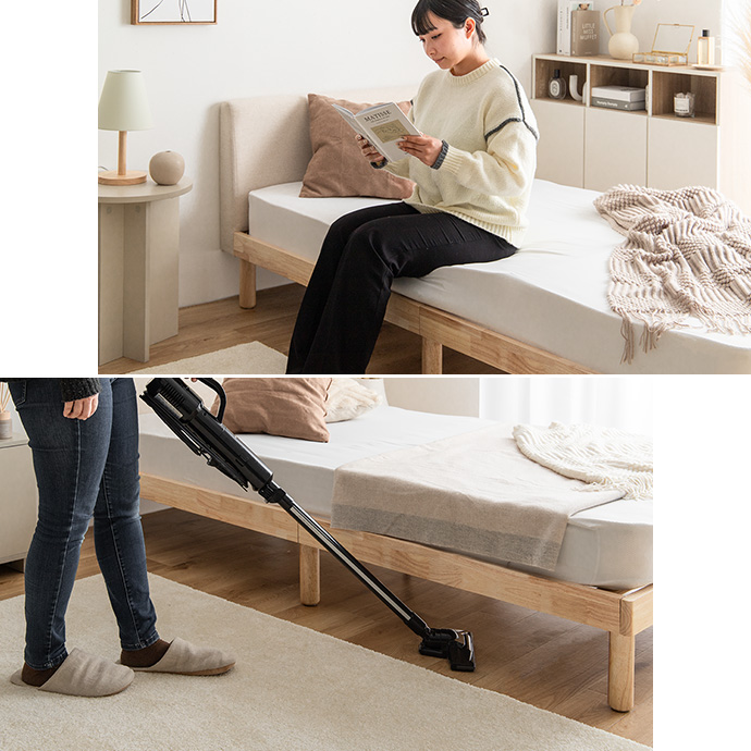 g146019]【シングル】Ricordo ファブリックすのこベッド すのこベッド