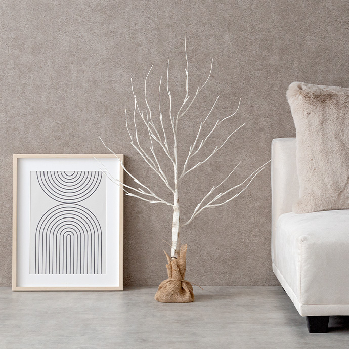 g156019]【オーナメントセット】Schnee 高さ150cm 白樺風ツリー+