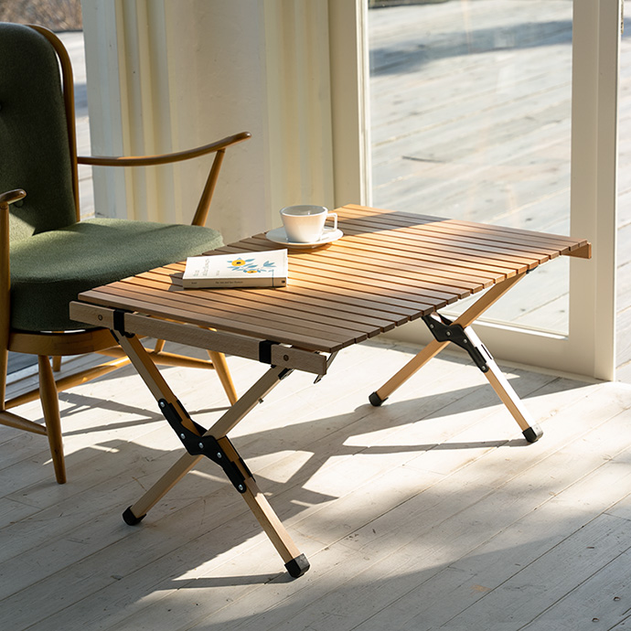 Hioki テーブル 木製 折りたたみ式 キャンプ アウトドア 作業台 Hioki