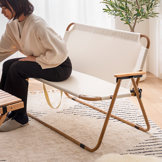 g158004]DO・350 2人掛けアウトドア折りたたみベンチチェア アウトドア