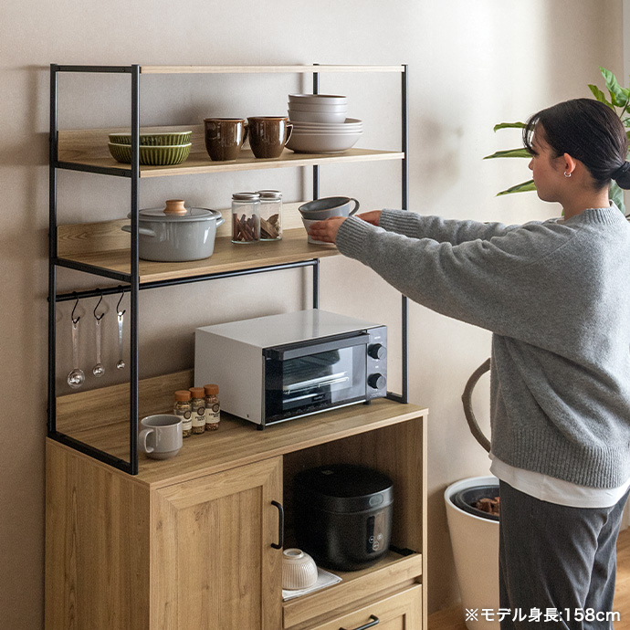 g159069]【幅80cm】オープン棚キッチン収納 レンジ台 | 家具