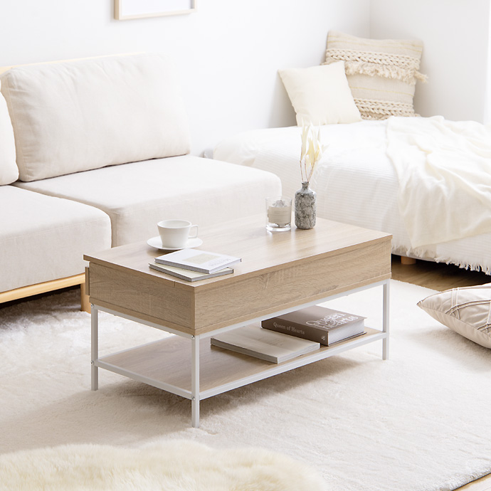 g159018]【幅80cm】Fika 昇降式センターテーブル 木製テーブル | 家具