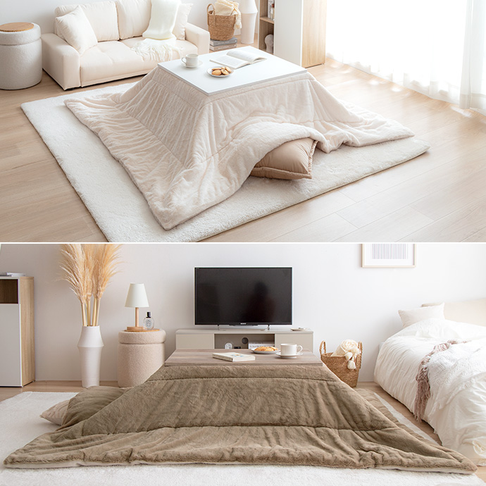 g166003]【長方形:170cm×190cm】Chubby リバーシブルファーこたつ布団