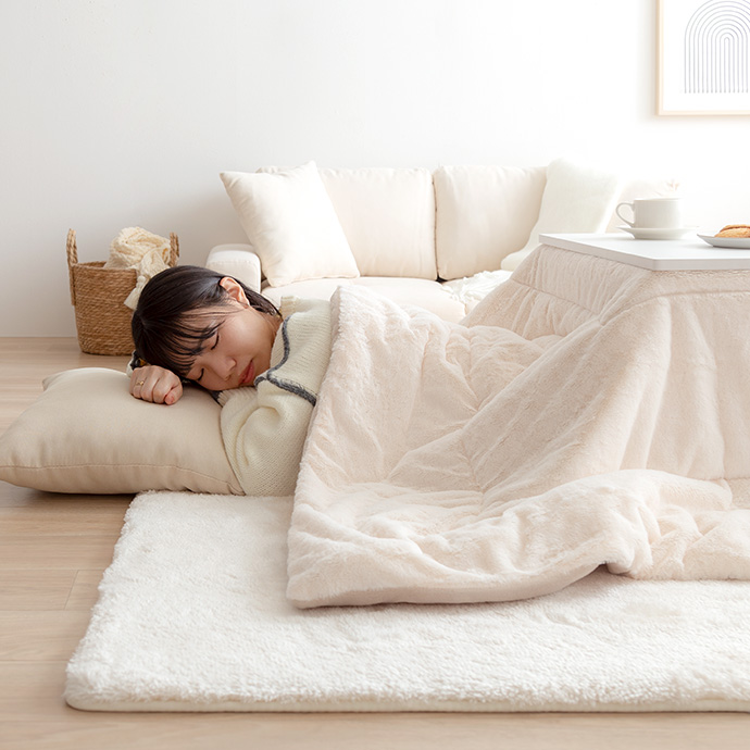 g166003]【長方形:170cm×190cm】Chubby リバーシブルファーこたつ布団