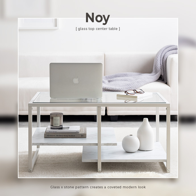g169011]【幅80cm】Noy ガラス天板センターテーブル ガラステーブル