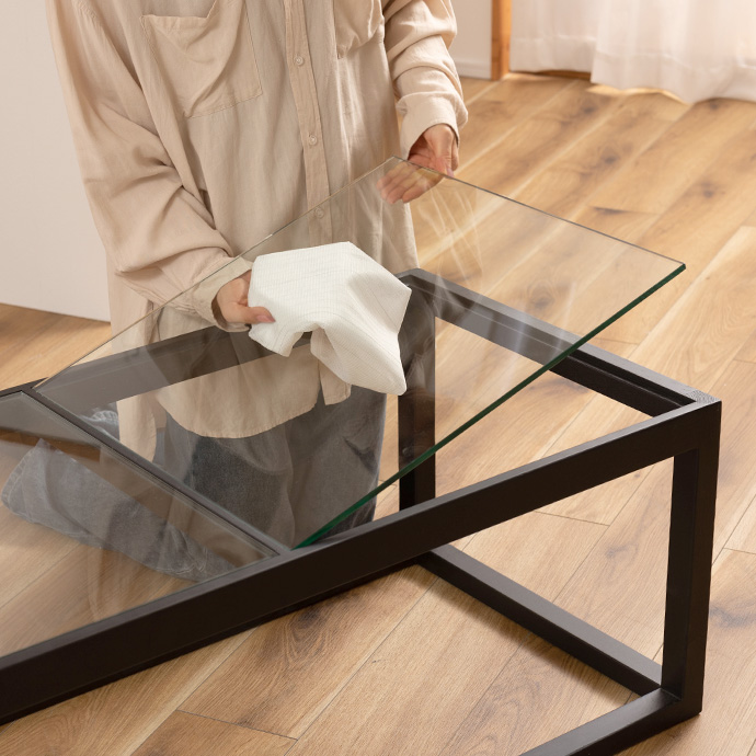 g1001265]【幅110cm】 Seon ガラステーブル ガラステーブル | 家具