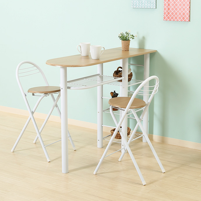 g11634]【3点セット】Nolddorf 幅120cmカウンターテーブル+折り畳み