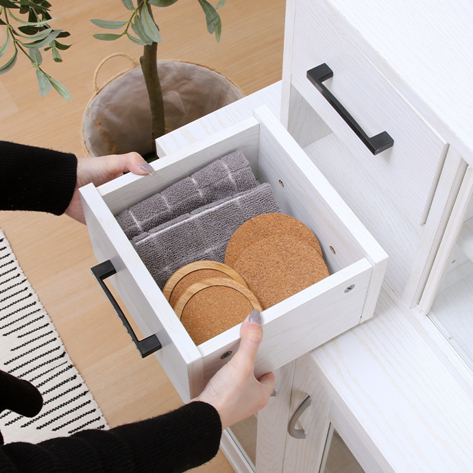 g11709]【幅80cm】Nitra カウンター上収納ラック 食器棚 | 家具