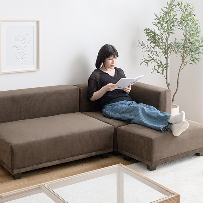 g118050]【単品】Sucre コーナーソファ 1人掛けソファー | 家具