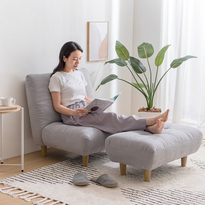 g118024]【2点セット】1人掛けソファ+オットマン 1人掛けソファー