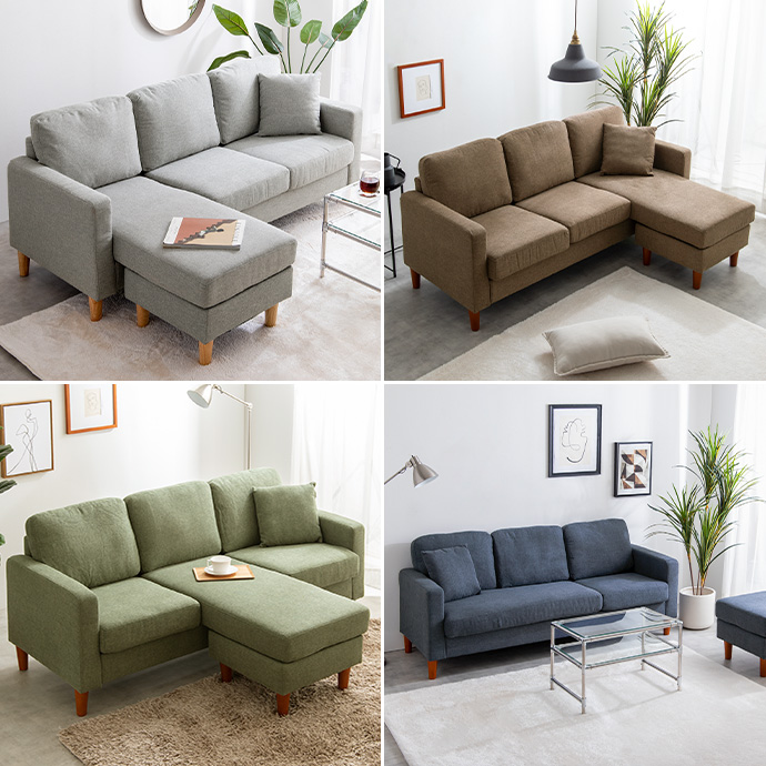 g131013]Noah 3人掛けカウチソファ カウチソファー | 家具・インテリア