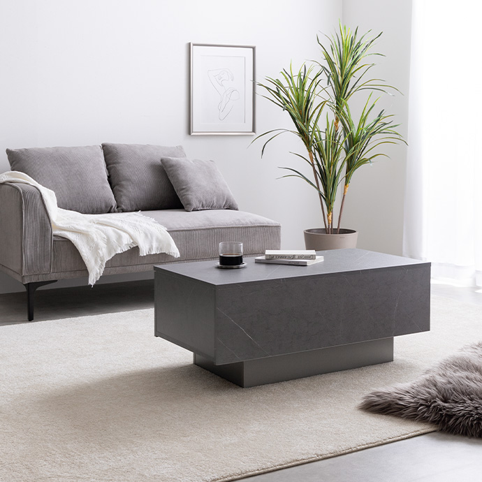 g134078]【幅85cm】Sincere 引き出し付きセンターテーブル 木製