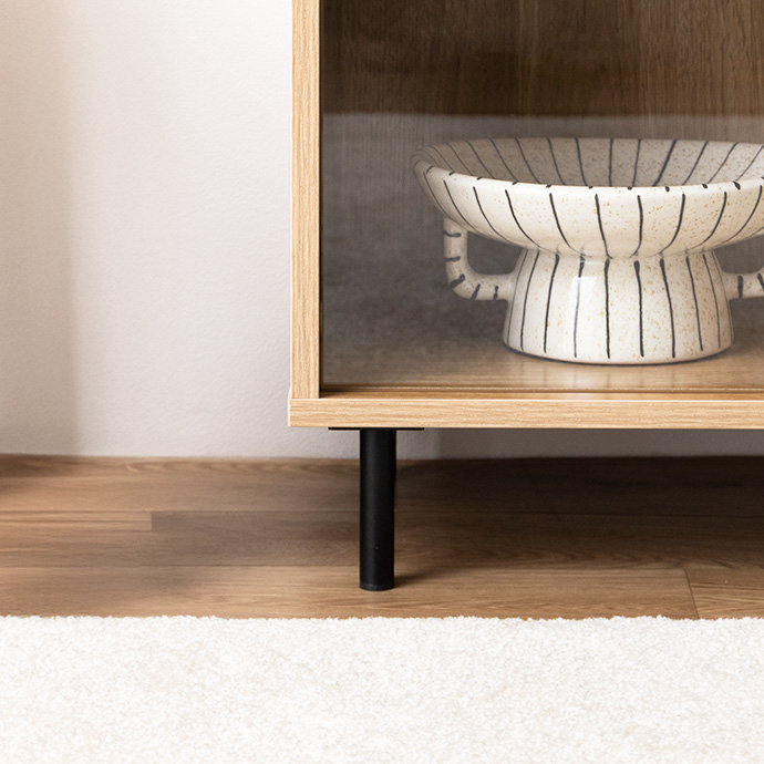 g134086]【幅80cm】Laura ガラス引き戸キャビネット キャビネット