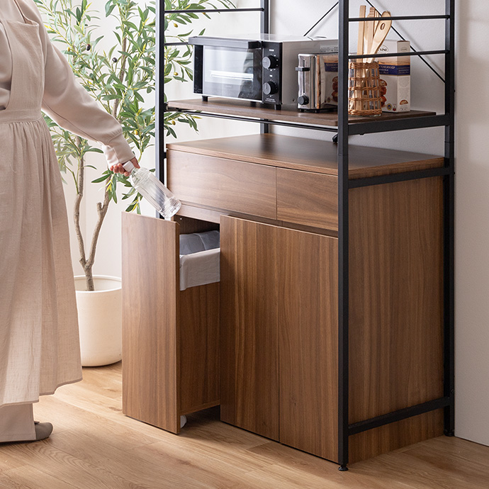 g138033]【幅75cm】Basurero ゴミ箱付きキッチンカウンター ゴミ箱