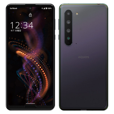 SIMロック解除済】SoftBank AQUOS R5G 908SH Black Ray|中古