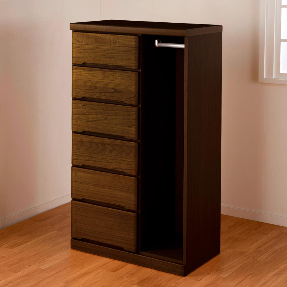 ハンガーチェスト マースト80-6(ブラウン)(5Y)ﾌﾞﾗｳﾝ): 収納・チェスト