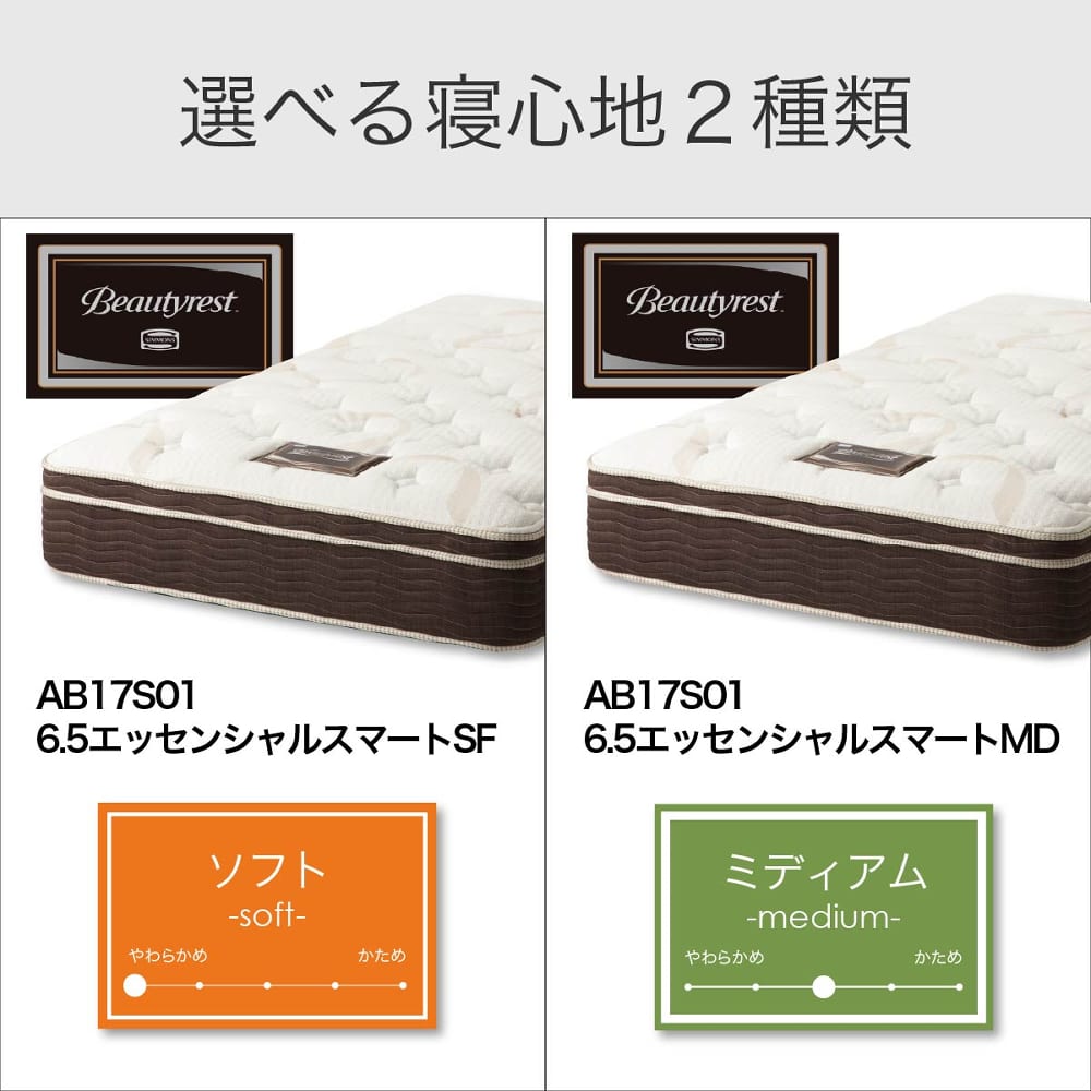 シモンズ］ 6.5エッセンシャルスマートSF AB17S01（シングルマットレス