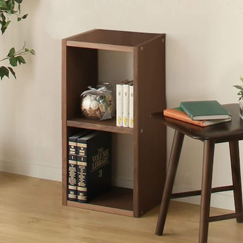 イノベーターミドルローユニットシェルフ シェルフ Nプロモ 2 MBR ミドルブラウン <N>(2段 ﾐﾄﾞﾙﾌﾞﾗｳﾝ): 本棚