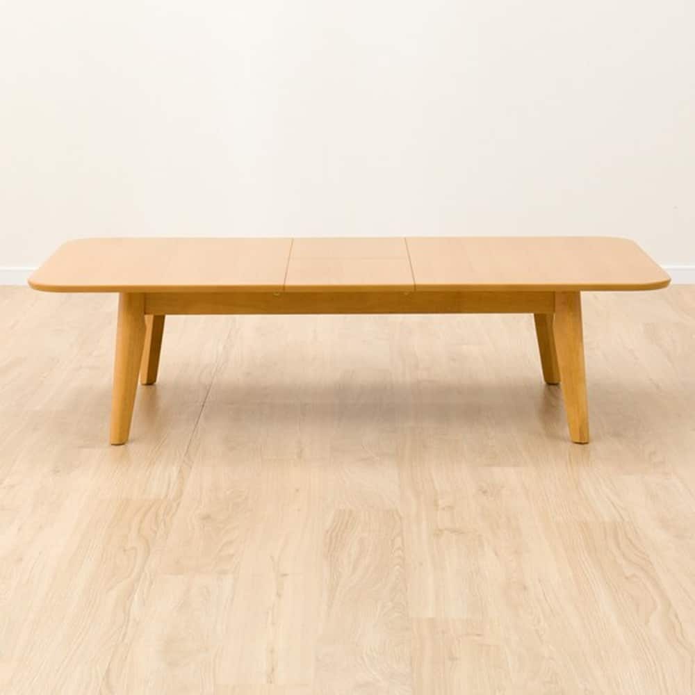 【未使用級✨】座卓 W120cm×D75×H32 伸長式座卓リベラルYN LBRライトブラウン <N>(ライトブラウン