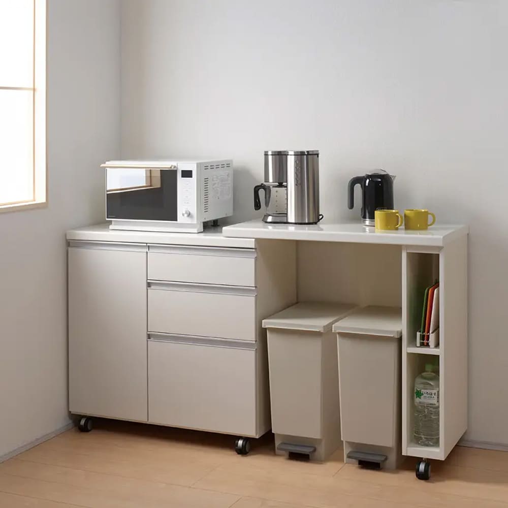 パモウナ］ 伸長カウンターセット AW－90W W プレーンホワイト