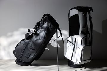 かーぴん PUMA キャディバッグ 黒 シルバー かーぴん PUMA キャディ