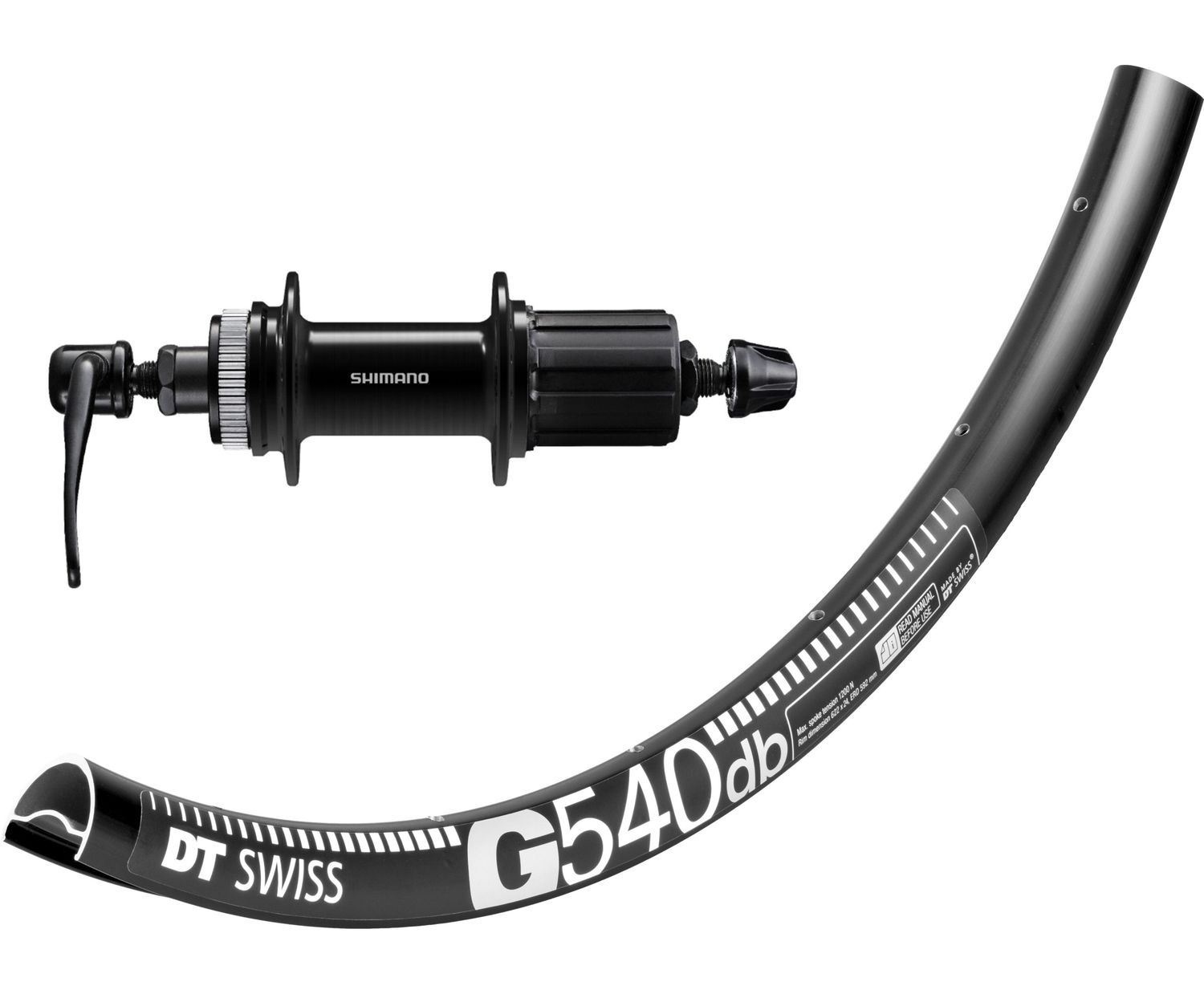 DT Swiss G540 rims with Shimano Cues QC400 hubs (Deore M6000