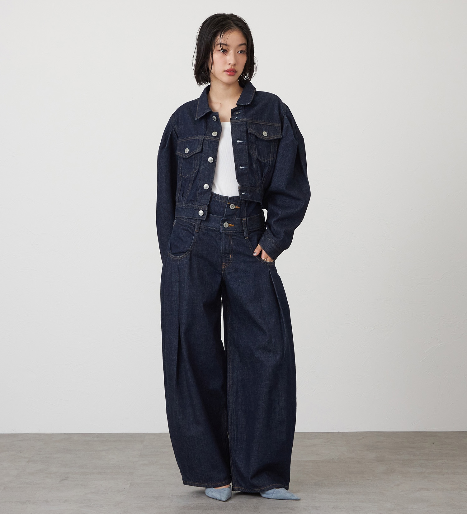GISELe 4月号掲載】atelier SOMETHING DOUBLE BELT WIDE PANTS/ダブル