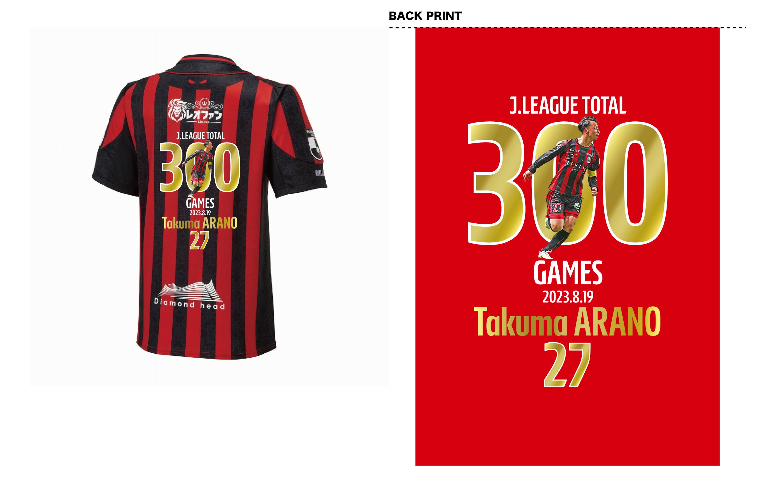 荒野拓馬選手Jリーグ通算300試合出場記念グッズ発売のお知らせ