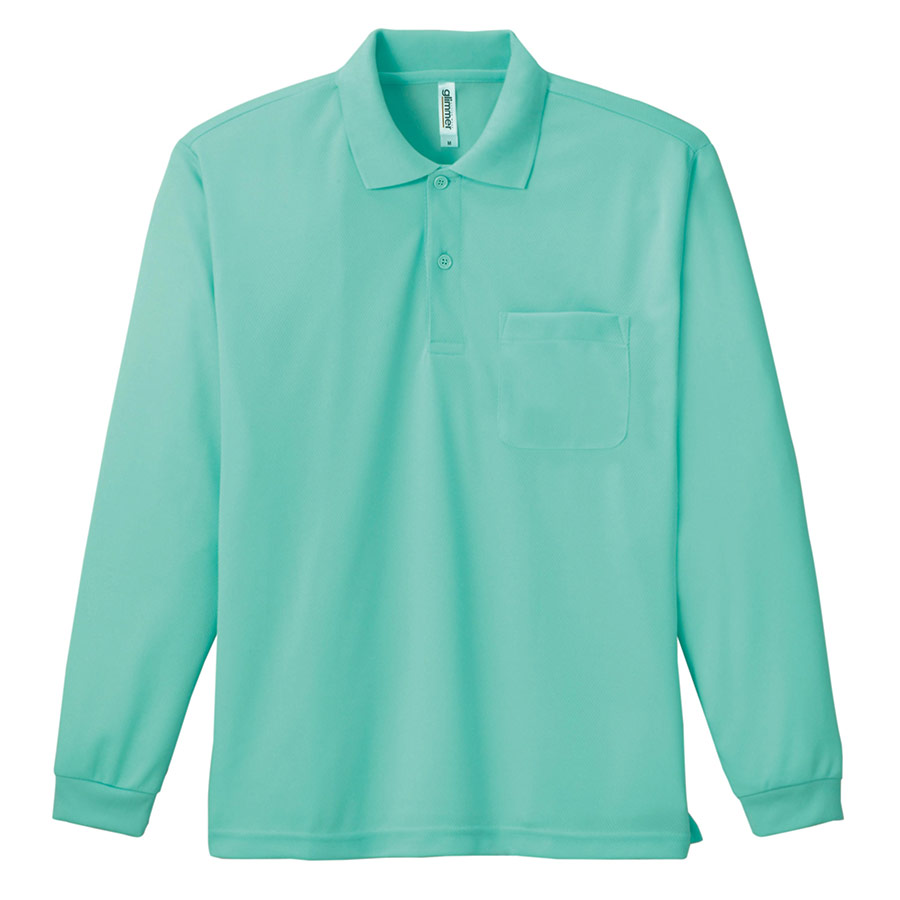 ドライ長袖ポロシャツ ポケット付き 00335－ALP 026 ミント