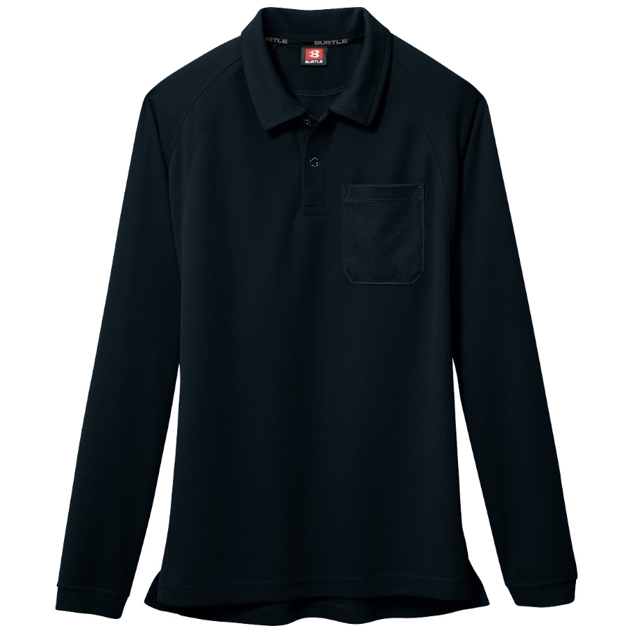 長袖ポロシャツ ユニセックス 103－035 ブラック （SS～3L