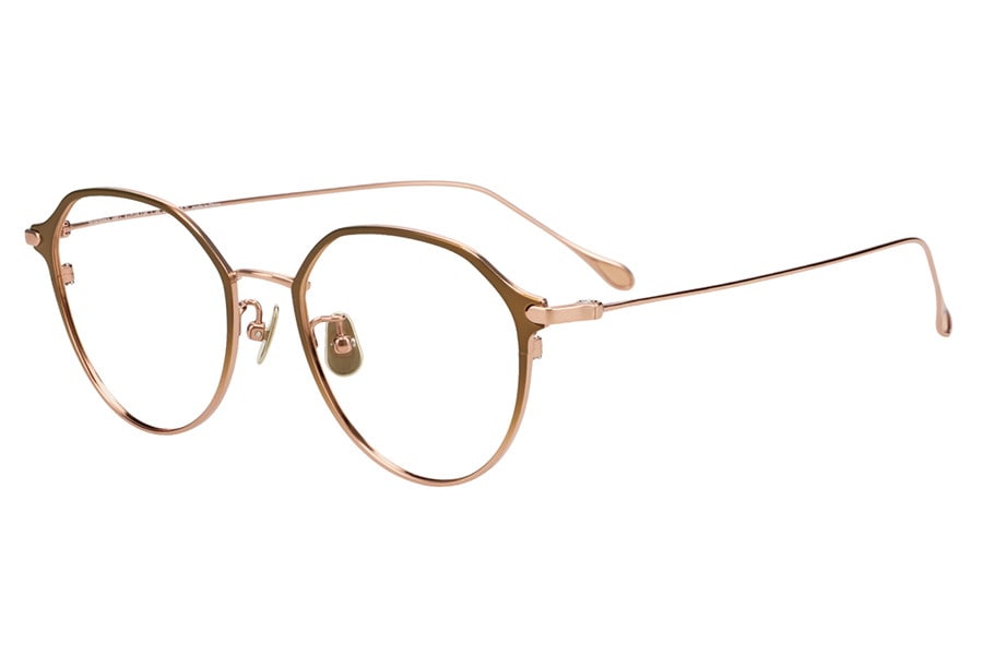 華やかさのあるボストン型チタンフレーム[中顔面短縮みえメガネ