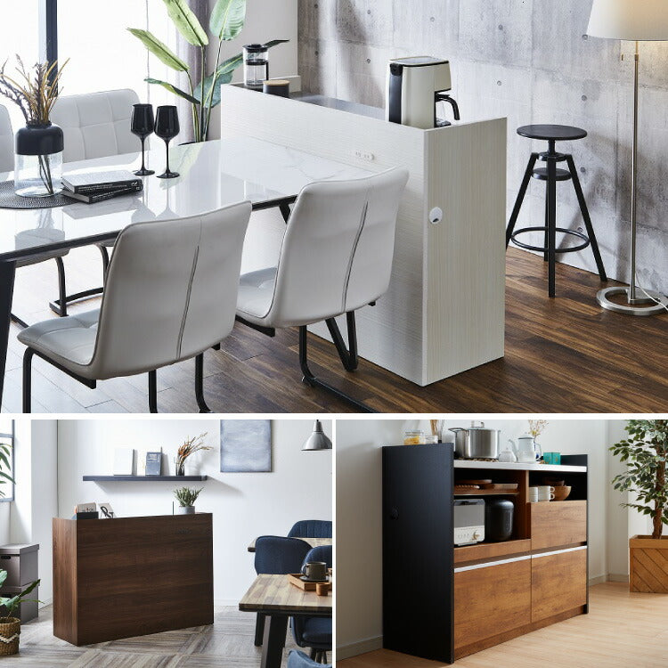 手元を隠す キッチンカウンター 間仕切り 完成品 幅120 ステンレス天板