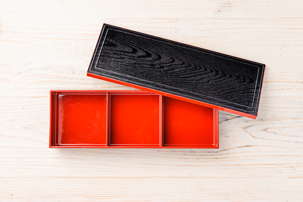 松花堂弁当箱 三つ仕切り箱 36㎝