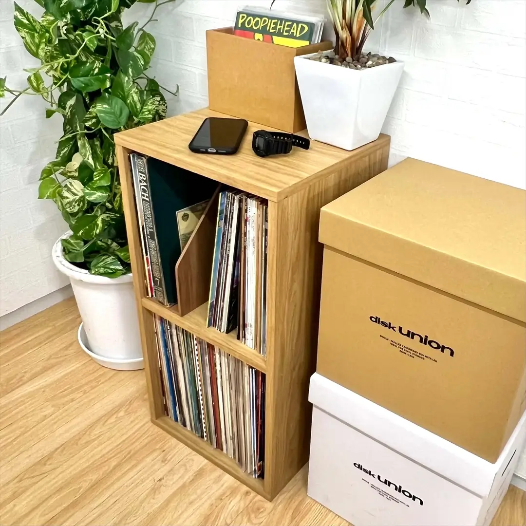 レコードラック スタンダード2BOX ブラウン/レコードラック｜CD