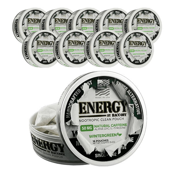 BaccOff Energy- Nootropioc Wintergreen Pouches
