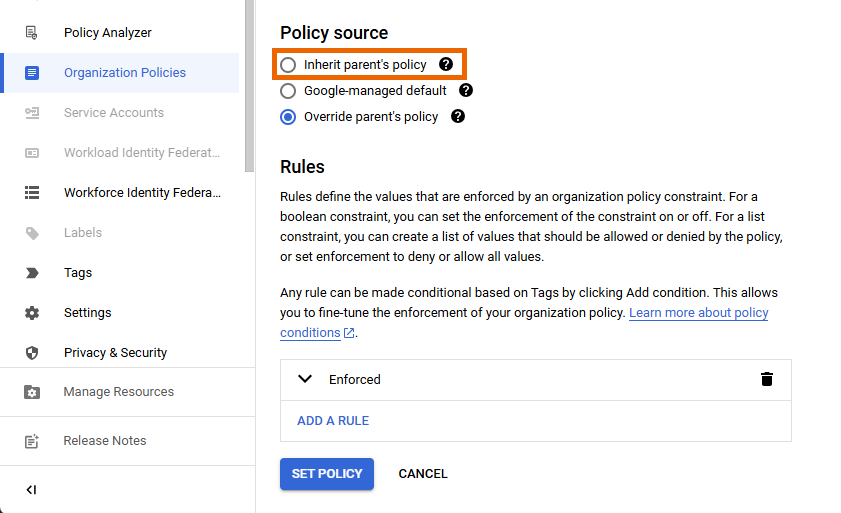 Google Cloud でサービスアカウントキー作成ポリシーを無効にする