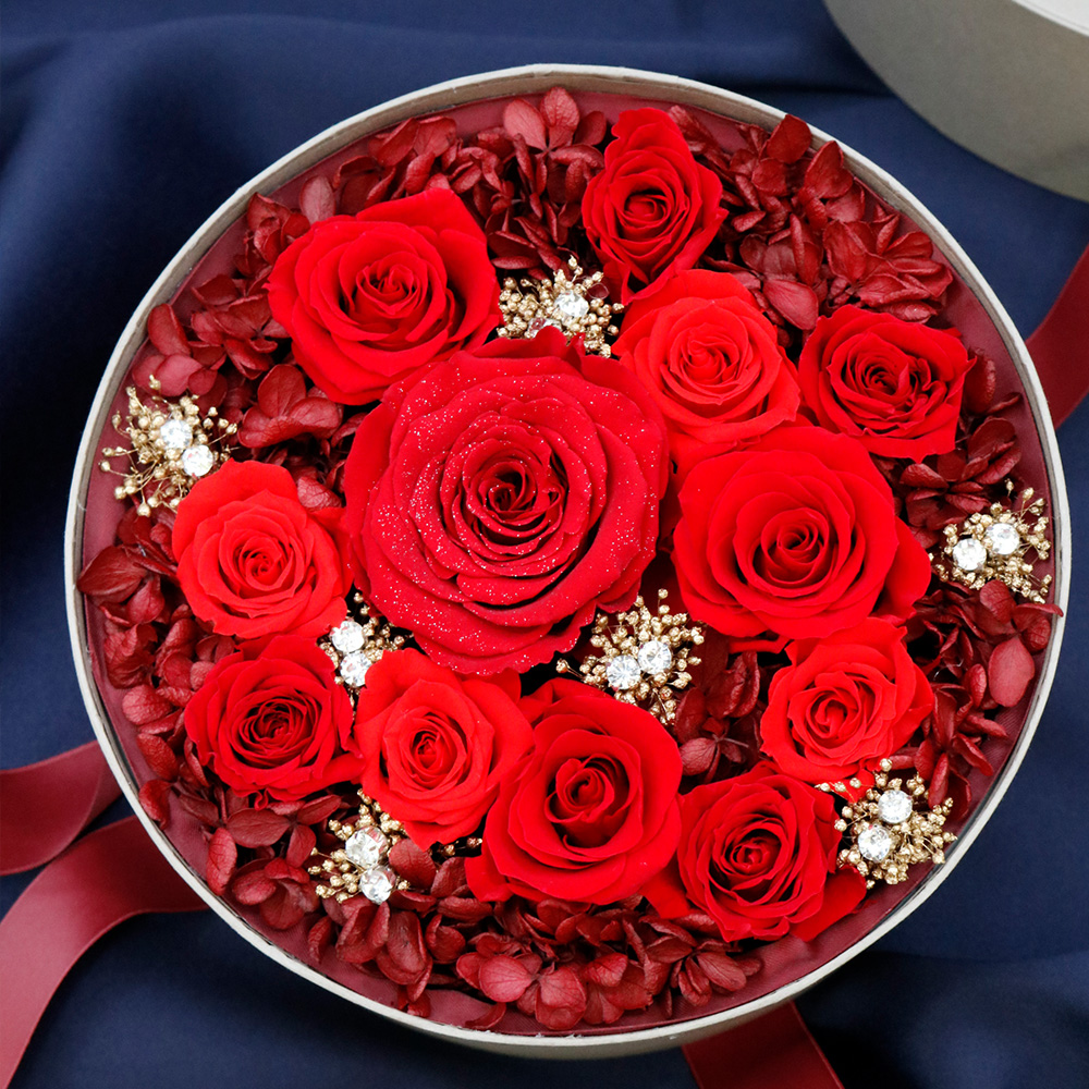 ダイヤモンドローズpremium(レッド/ブルー) /12輪バラのBOX