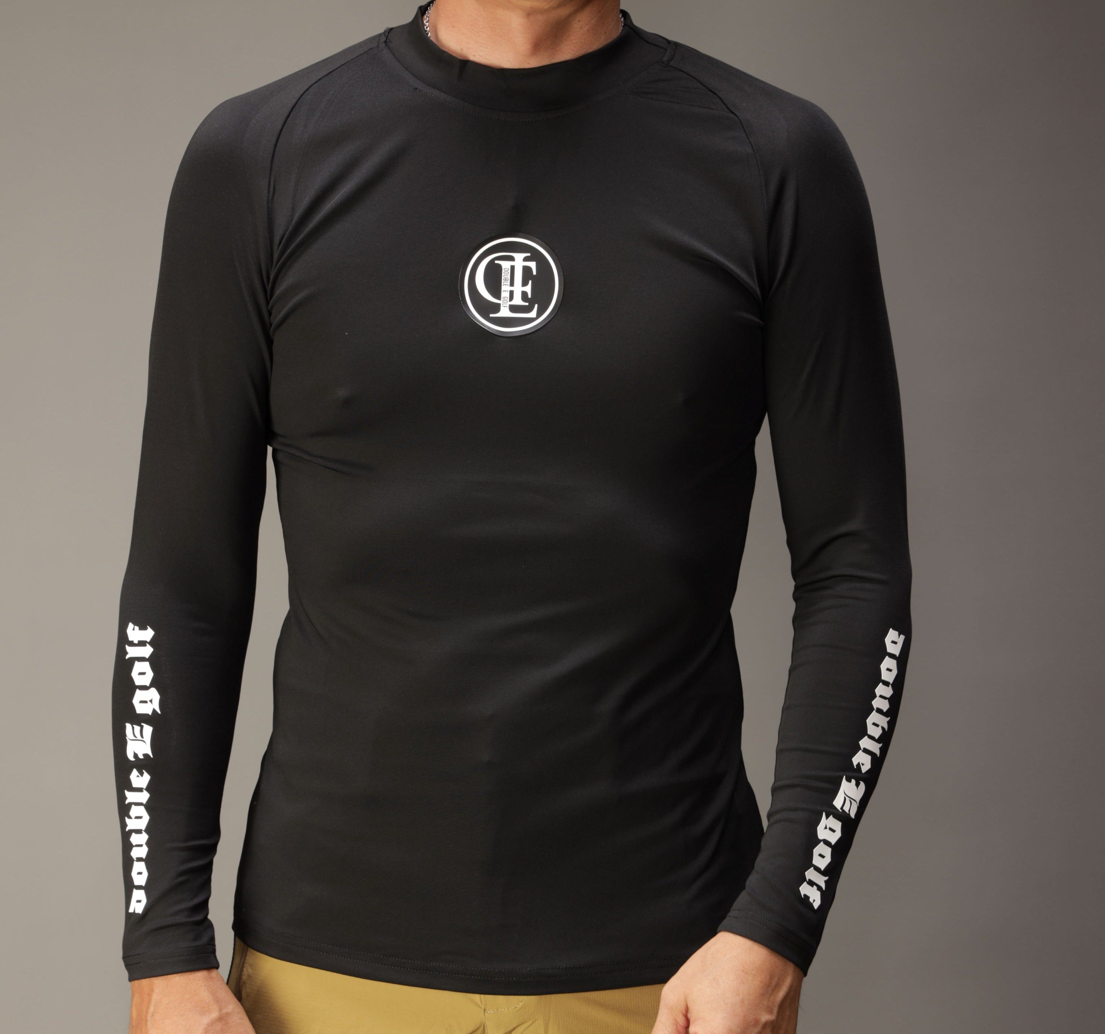 double E golf】モックネック アンダー長袖シャツ【胸元ロゴマーク】