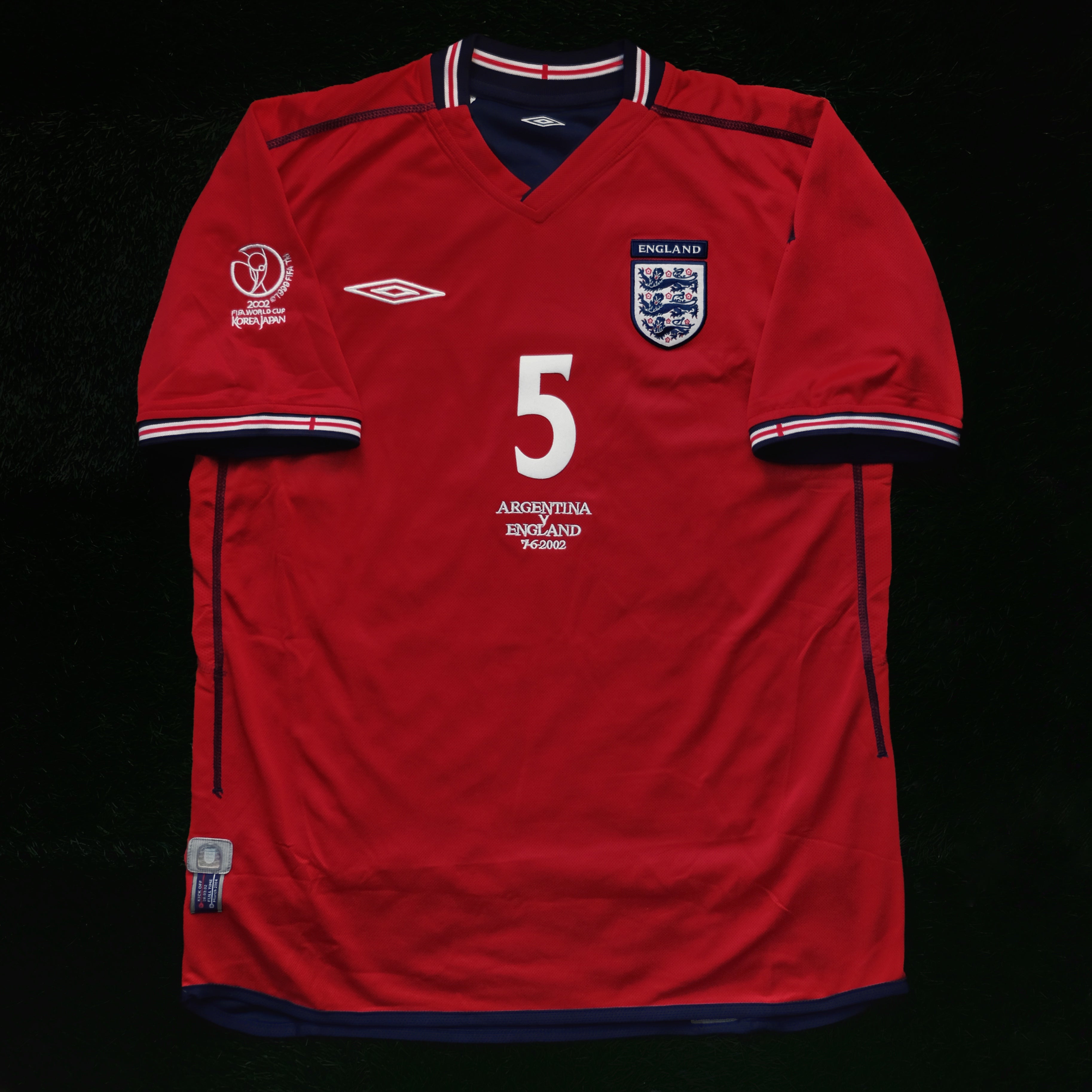 2002/04 England #5 FERDINAND Away Jersey (L) – Double Kick