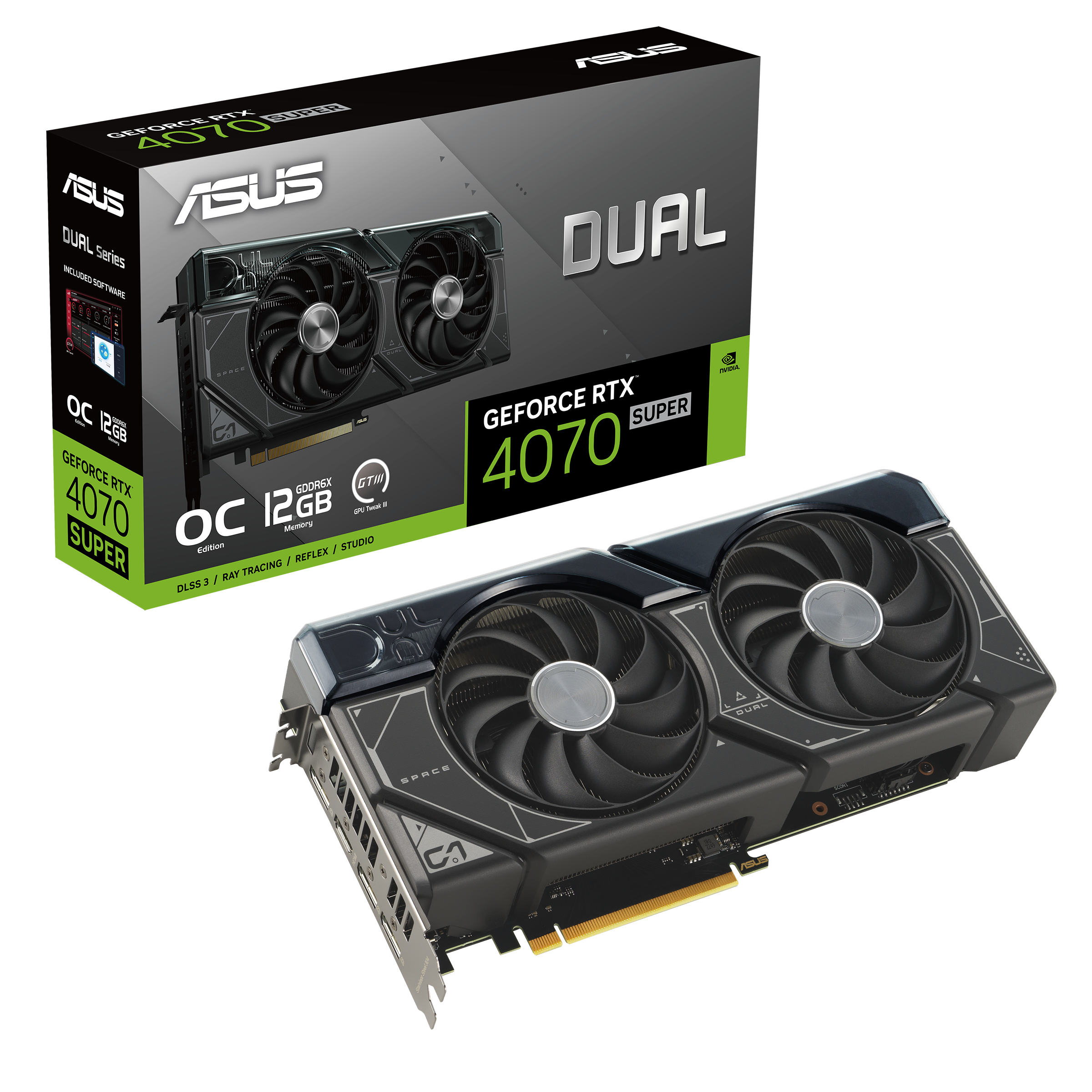 ASUS Dual GeForce RTX™ 4070 SUPER OC Edition 12GB GDDR6X