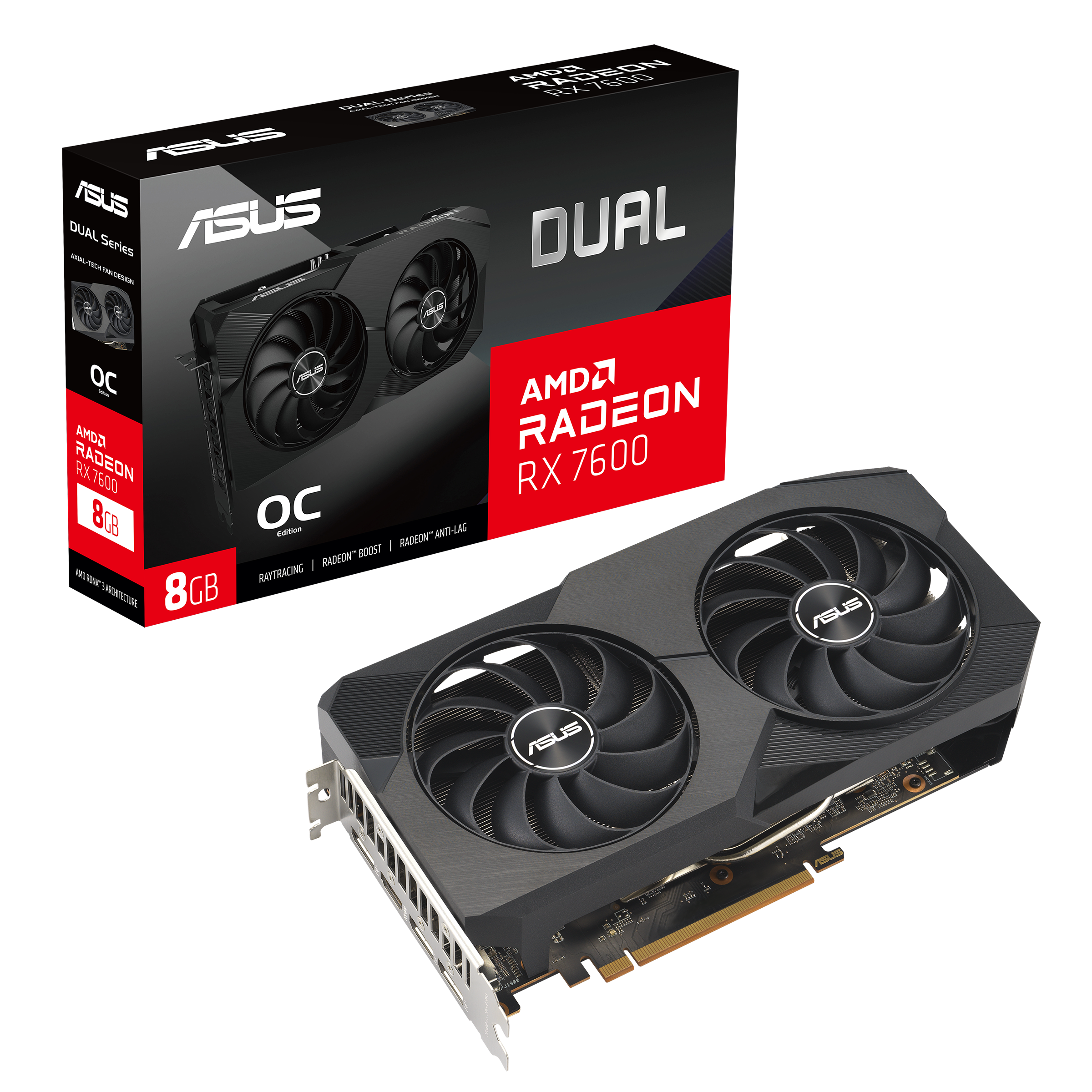 ASUS Dual Radeon™ RX 7600 OC Edition 8GB GDDR6 | Videokaart | ASUS