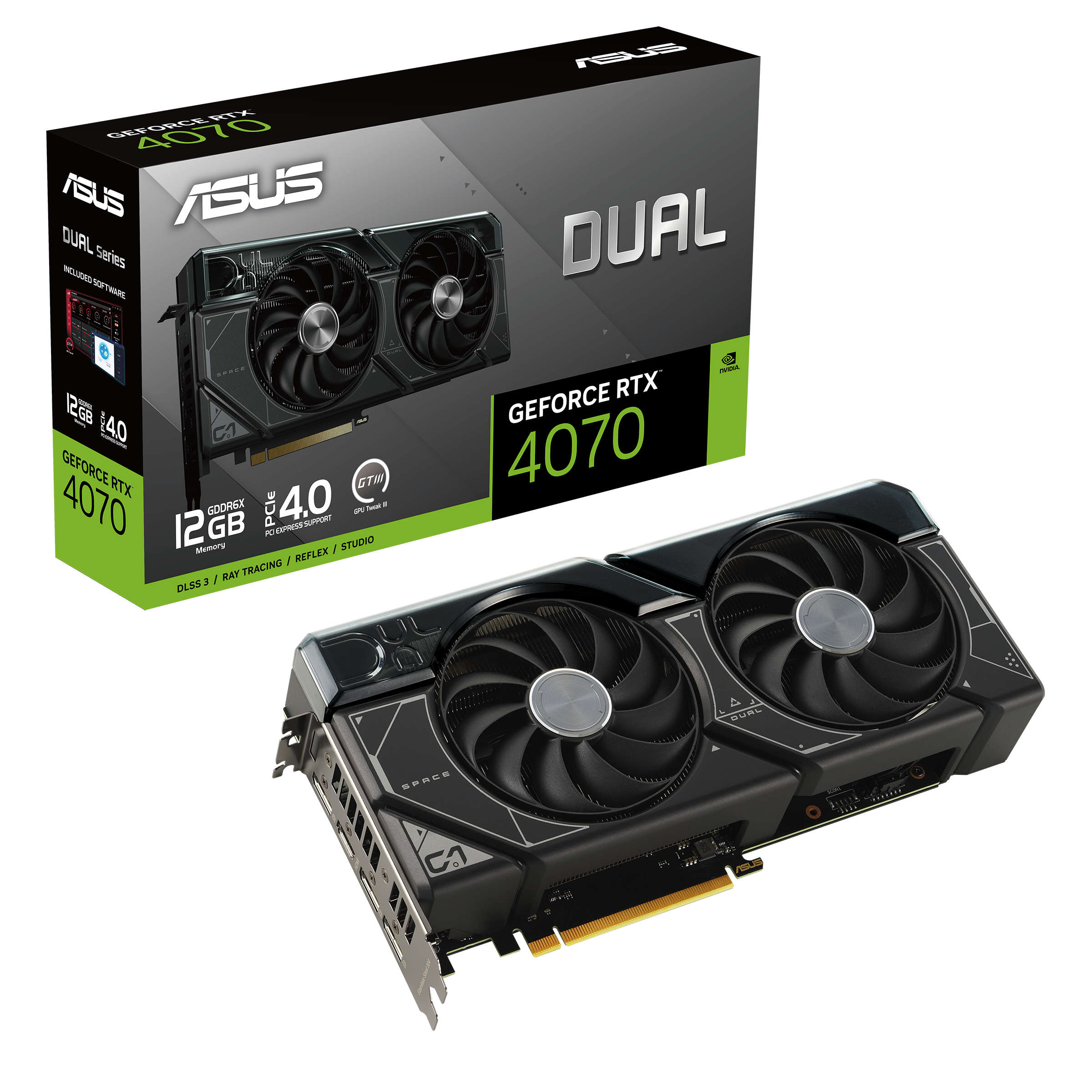 ASUS Dual GeForce RTX™ 4070 12GB GDDR6X | Graphics Card | ASUS Japan