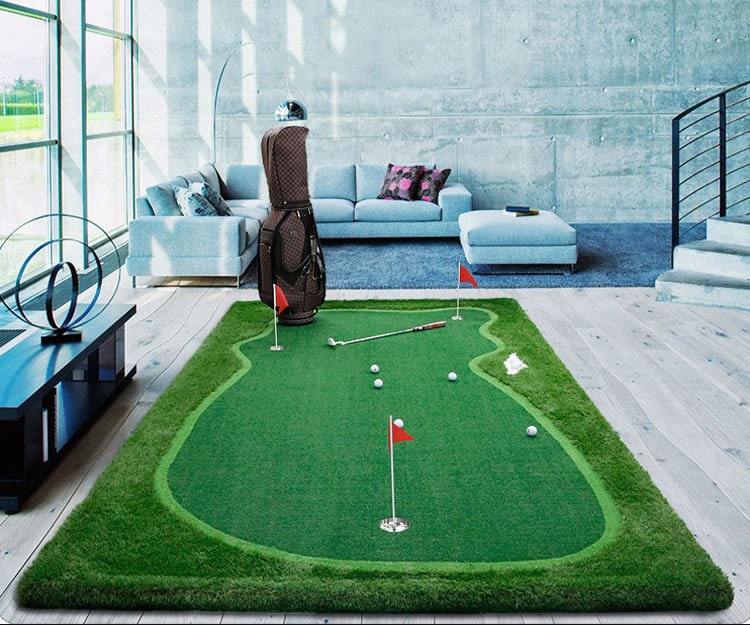 dショッピング |ゴルフマット 大型 3m 人工芝 勾配調整 ホールカップ付