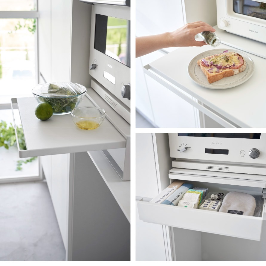 dショッピング |【ポイント5倍】トースター下 ラック スライドテーブル