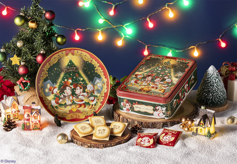 ミッキーデザインのクリスマススペシャル缶とイヤープレートがDisney