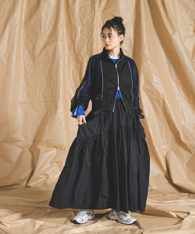 メール便】タフタ×メッシュダブルジップブルゾン – レディース